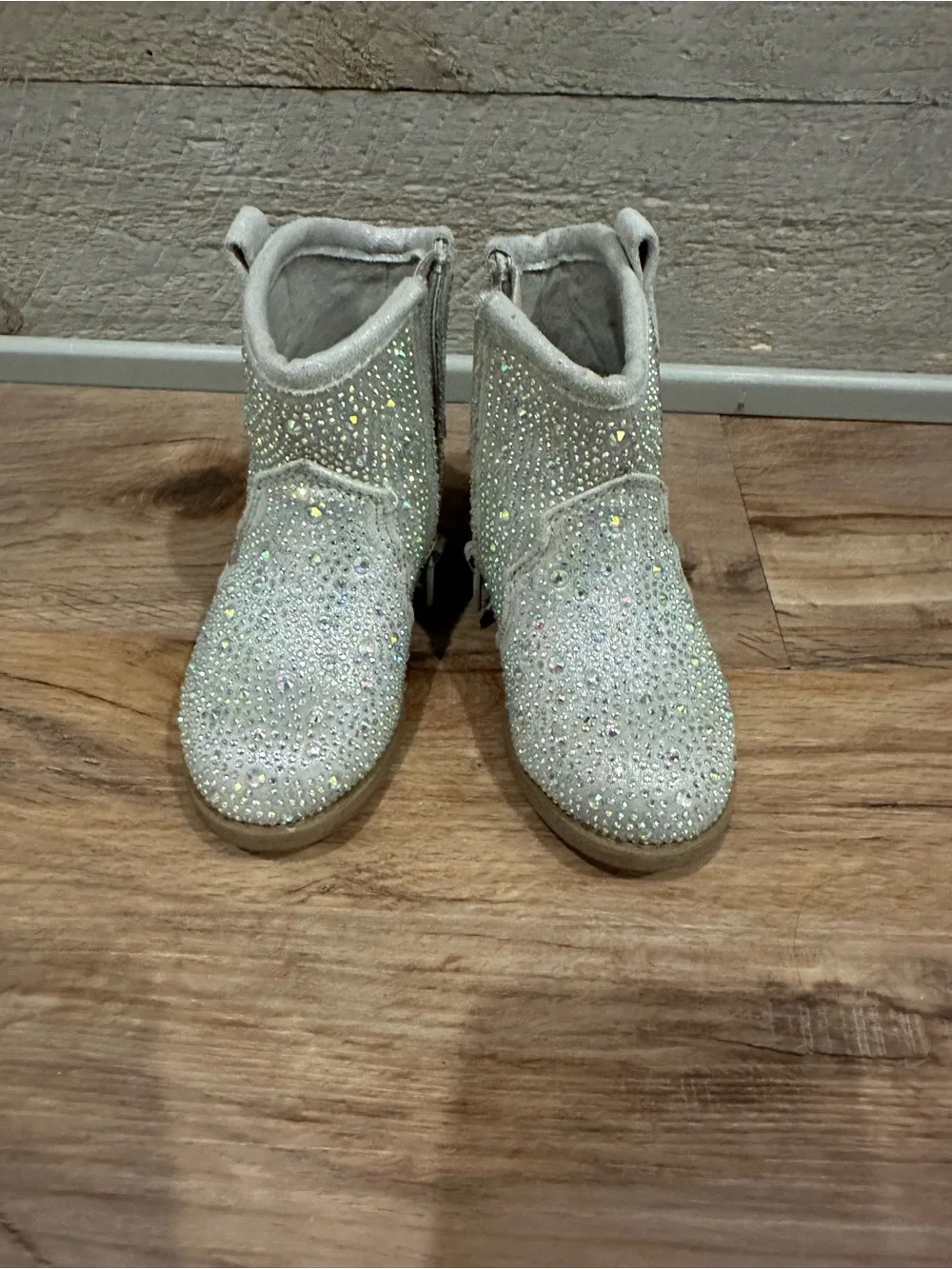 Girls Sparkle Rhinestone Ankle Boots